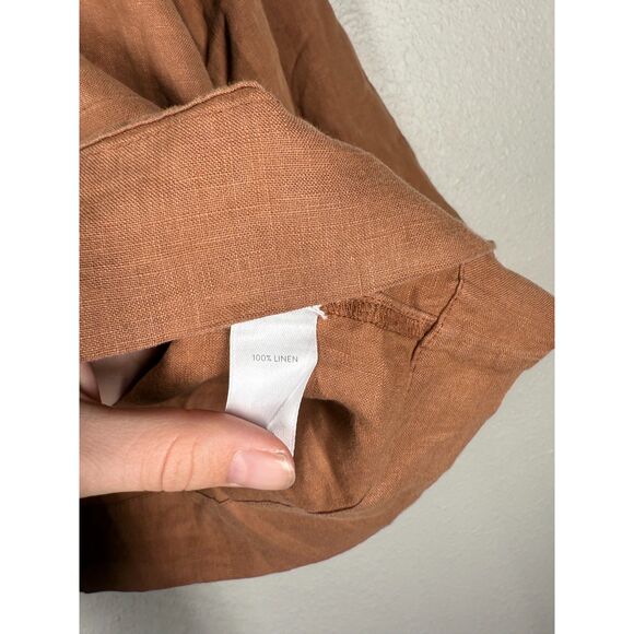 J Jill PureJill Brown Linen Top Sz S Artsy Lagenlook Boxy Beachy Minimalist - Picture 5 of 7